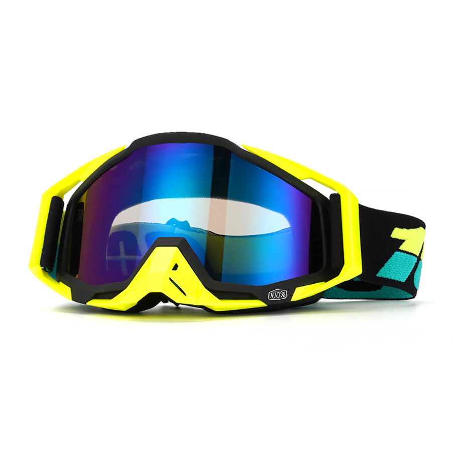 KTVMOTO Motorcycle goggles in a yellow and blue color scheme-H08