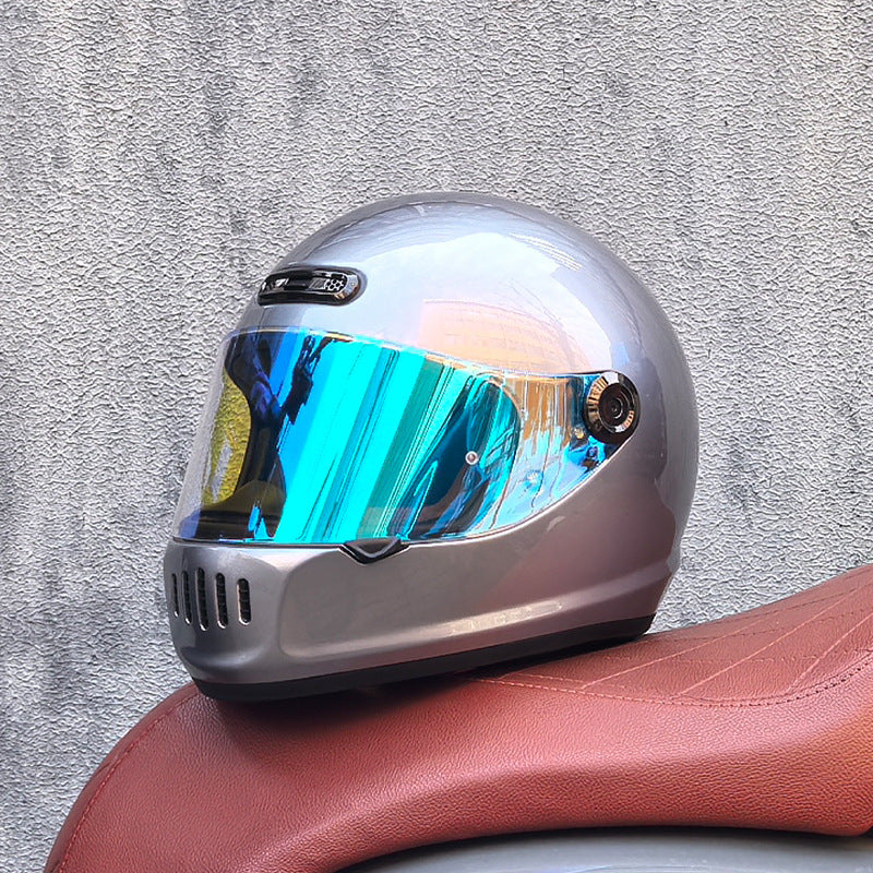 KTVMOTO Retro Full Face Motorcycle Helmet with Clear Visor for Street Riding-I237