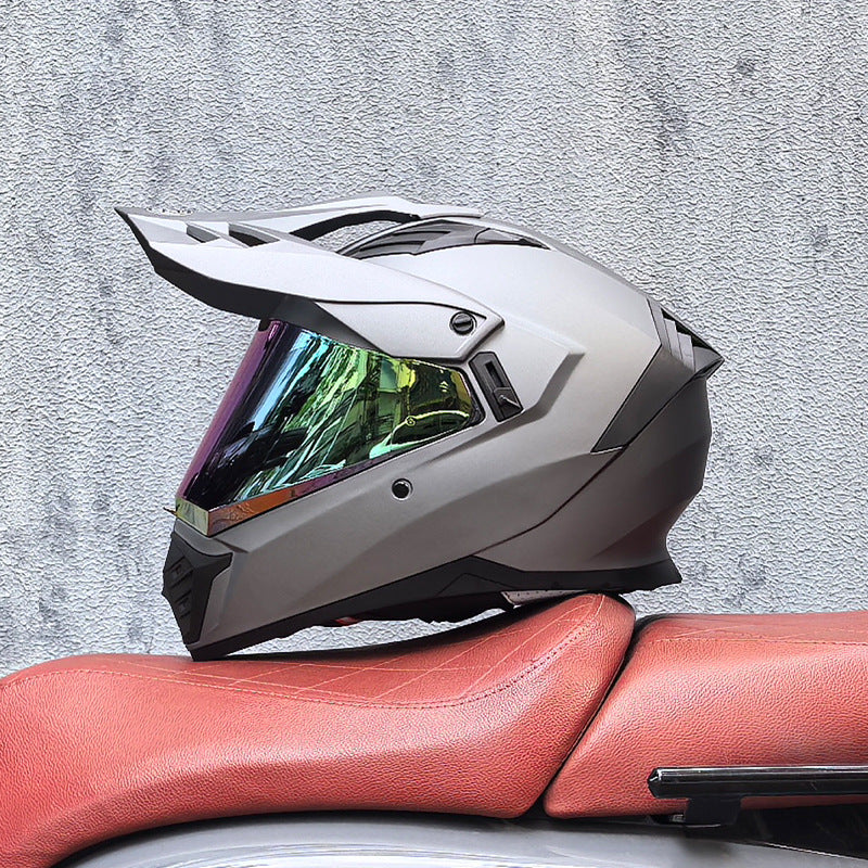 KTVMOTO Adventure Full Face Motorcycle Helmet with Peak Visor for Riding-I228