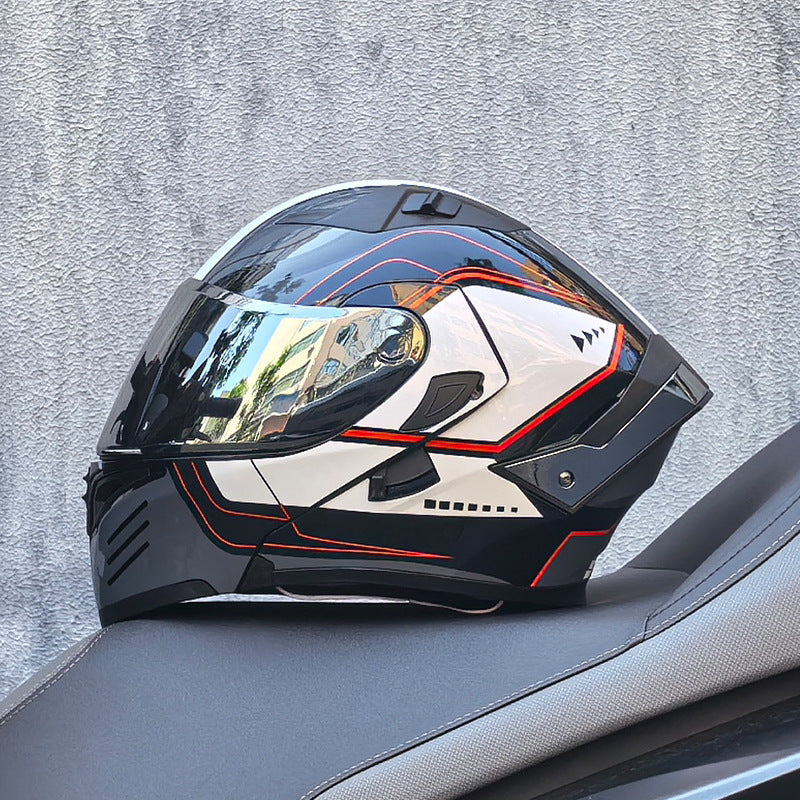 KTVMOTO Modular Full Face Motorcycle Helmet with Flip-Up Design-I253
