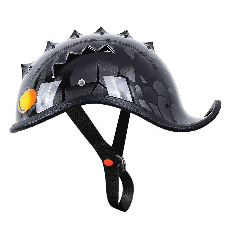 KTVMOTO Vintage Motorcycle Half Helmet with Mohawk Design for Riders-I276