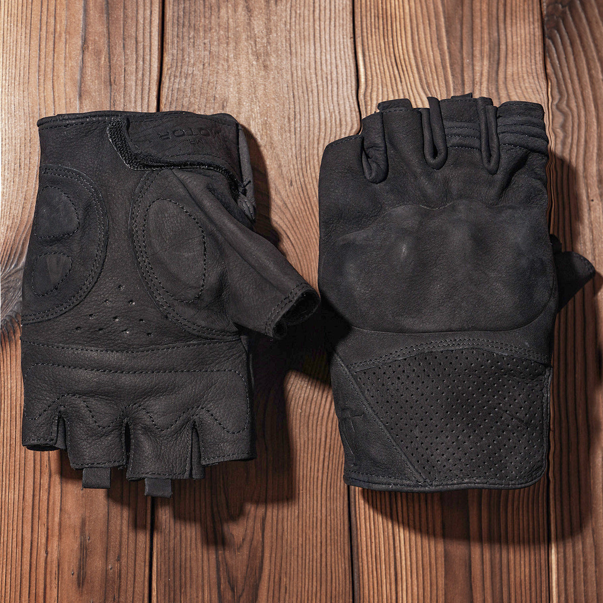 KTVMOTO Retro Motorcycle Rider Genuine Leather Half-Finger Gloves - G37