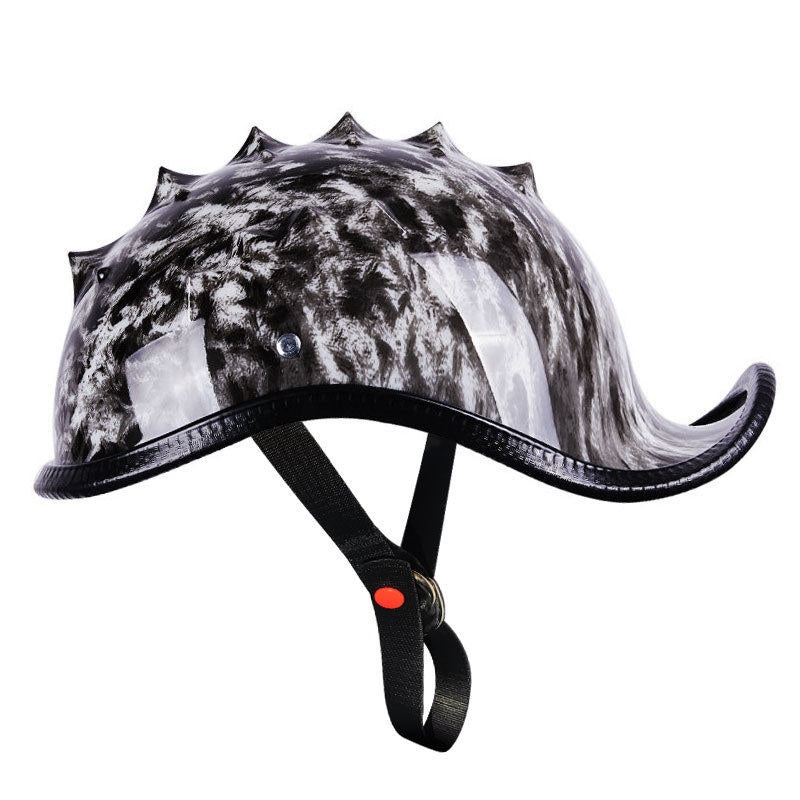 KTVMOTO Vintage Motorcycle Half Helmet with Mohawk Design for Riders-I276