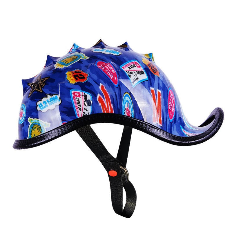 KTVMOTO Vintage Motorcycle Half Helmet with Mohawk Design for Riders-I276