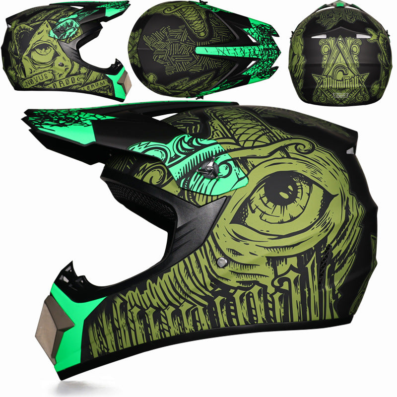 KTVMOTO Graphic Motocross Helmet with Peak Visor for Dirt Bike Riding-I234