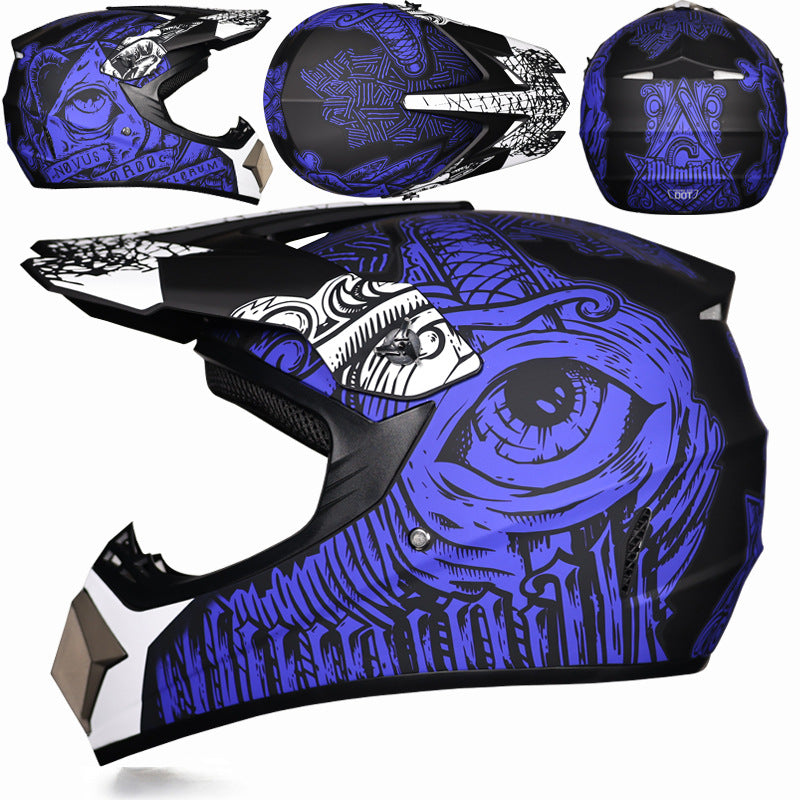 KTVMOTO Graphic Motocross Helmet with Peak Visor for Dirt Bike Riding-I234