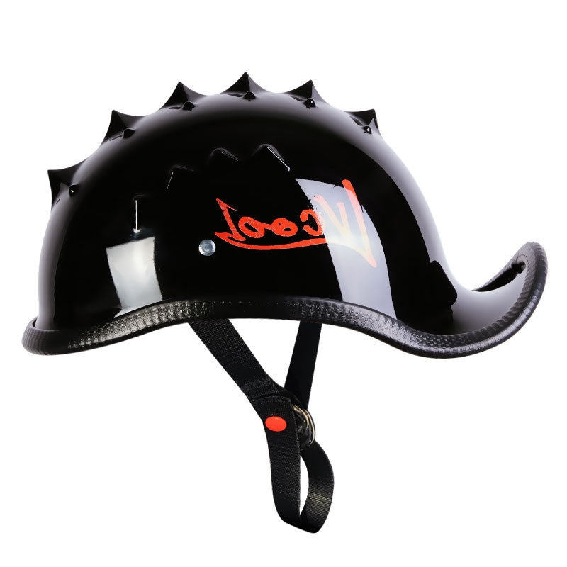 KTVMOTO Vintage Motorcycle Half Helmet with Mohawk Design for Riders-I276