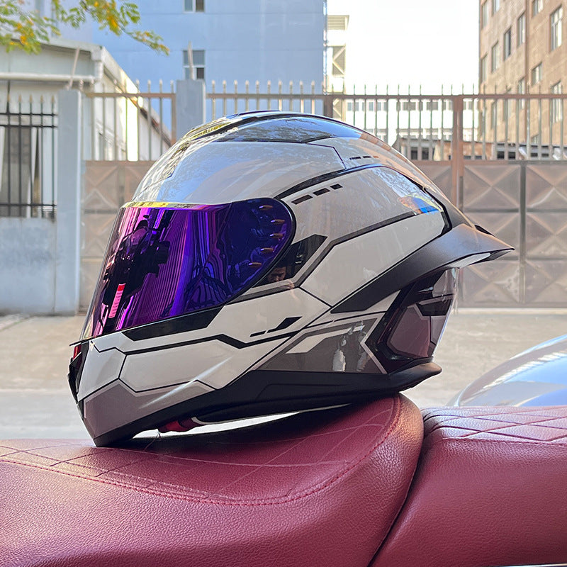 KTVMOTO Full Face Motorcycle Helmet with Clear Visor for Street Riding-I231