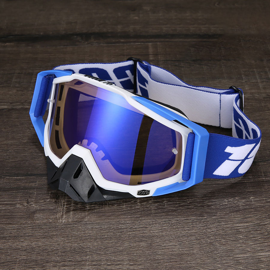 KTVMOTO Impact-resistant blue motocross goggles-H09