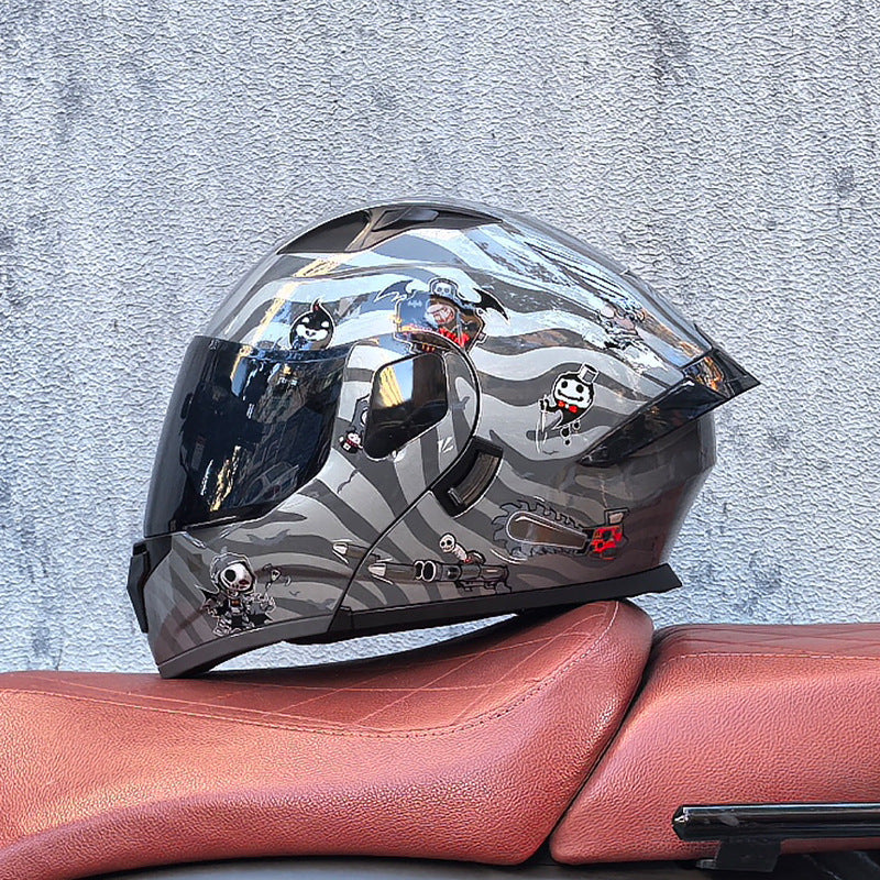 Cool modular motorcycle helmet with dual visors-I184