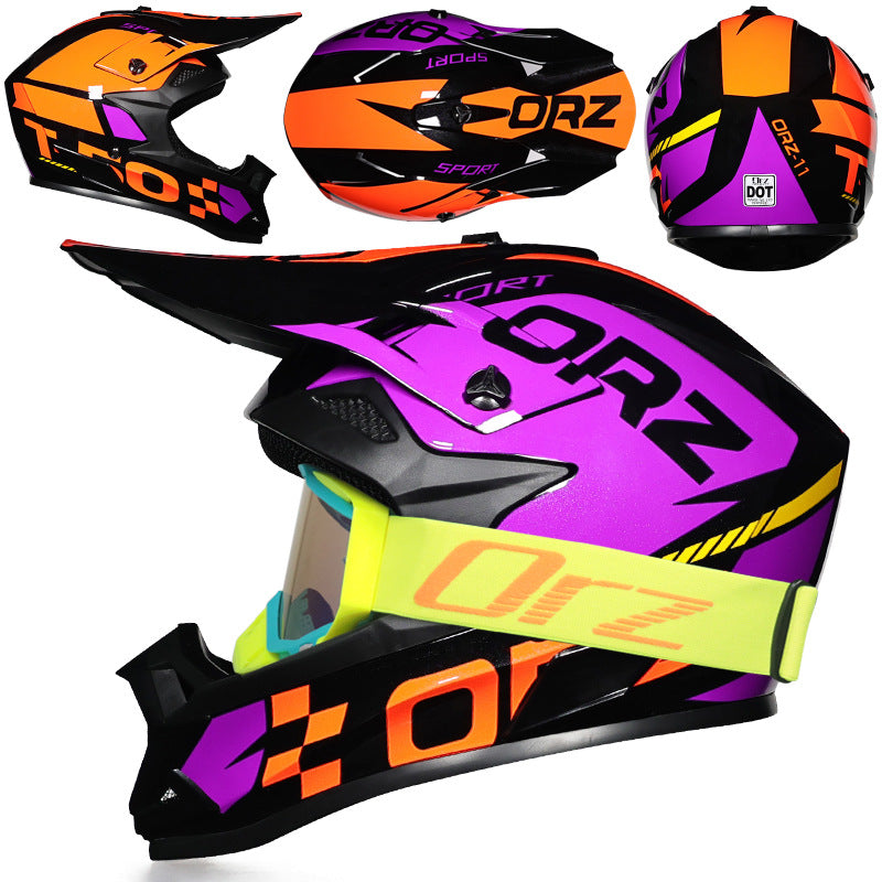 KTVMOTO Motocross helmet with lake-blue goggle frame-I223