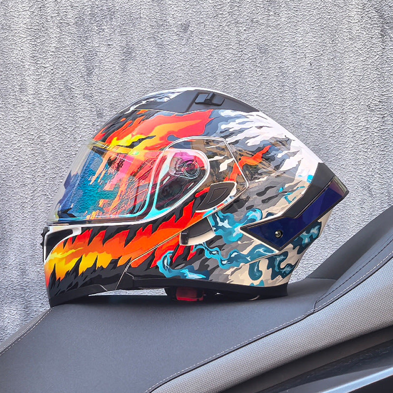 KTVMOTO Modular Full Face Motorcycle Helmet with Flip-Up Design-I253