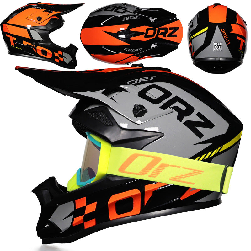 KTVMOTO Motocross helmet with lake-blue goggle frame-I223
