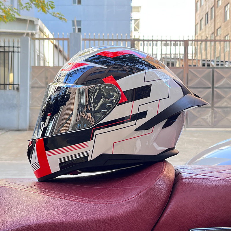 KTVMOTO Full Face Motorcycle Helmet with Clear Visor for Street Riding-I231