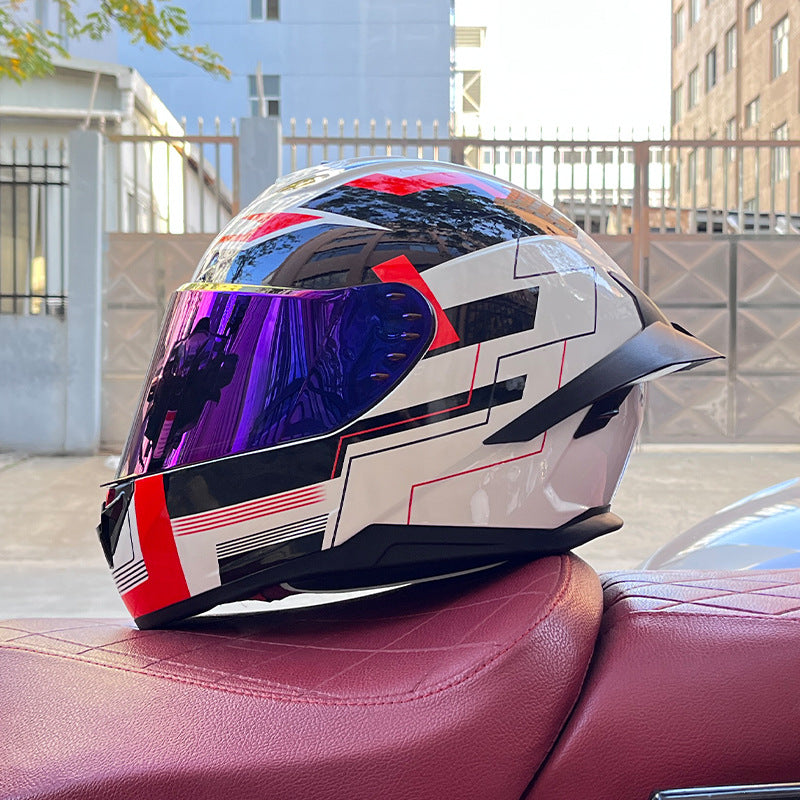 KTVMOTO Full Face Motorcycle Helmet with Clear Visor for Street Riding-I231