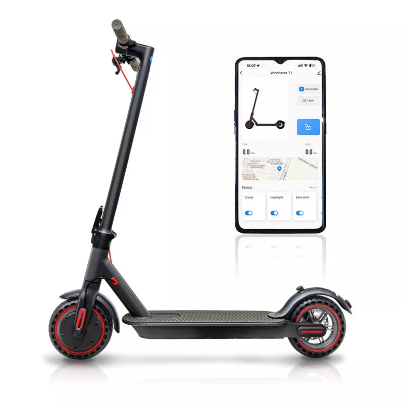 19 MPH 8.5" Solid Tires 350W Motor E Scooter for Adults and Teens Smart App