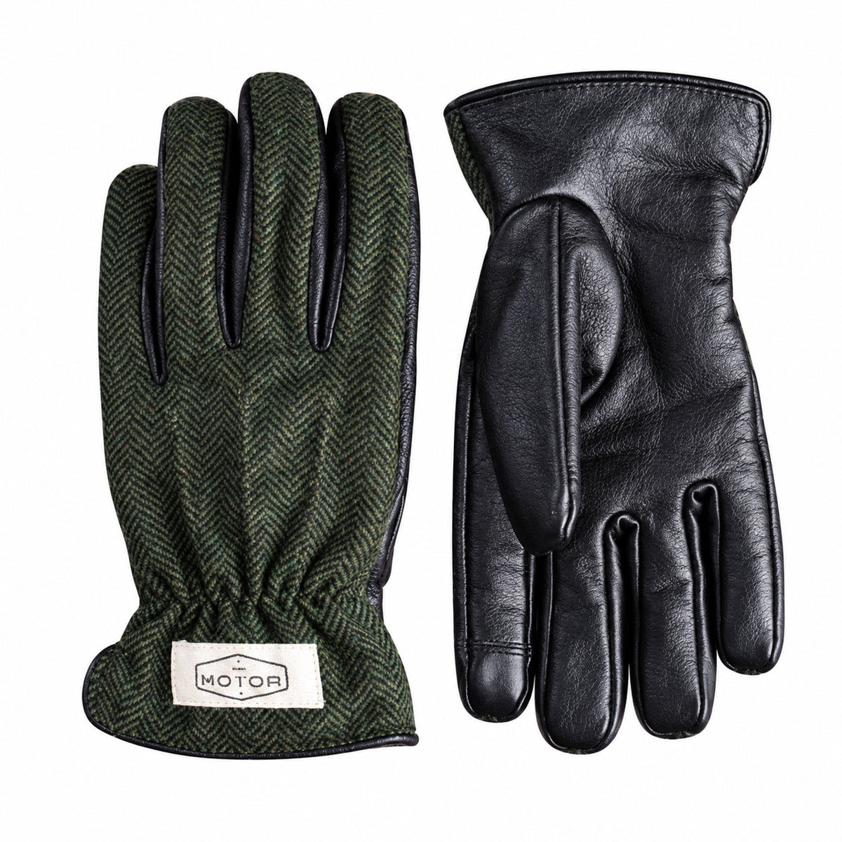 Retro Genuine Leather Patchwork Long Biker Gloves-G51