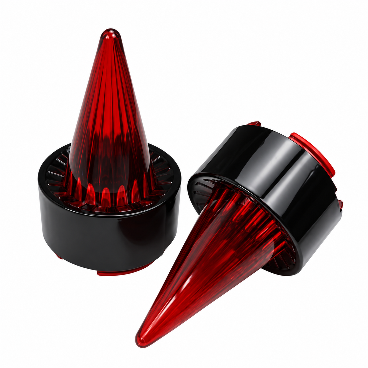 KTVMOTO Harley Rear Turn Signal Lens Covers, Rocket Spike Style -ML16