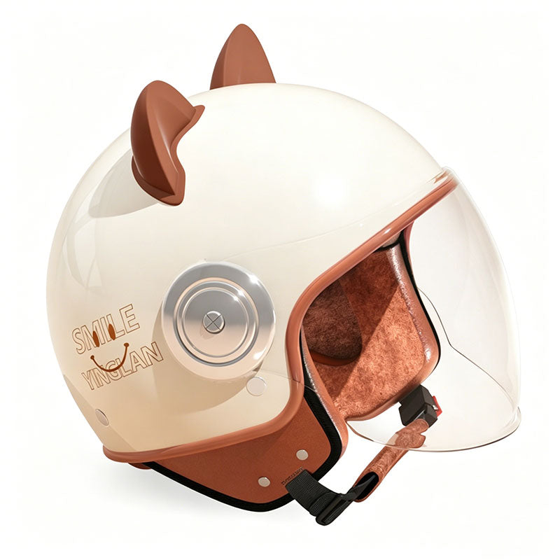 Cute cat ear three-quarter helmet for kids-I80