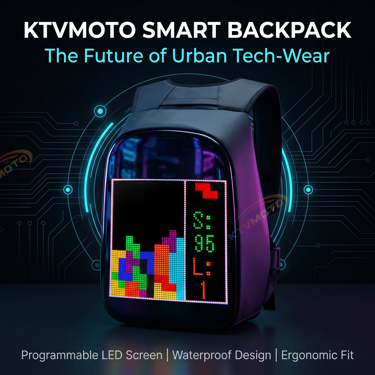 Motorcycle LED Display Backpack-B22