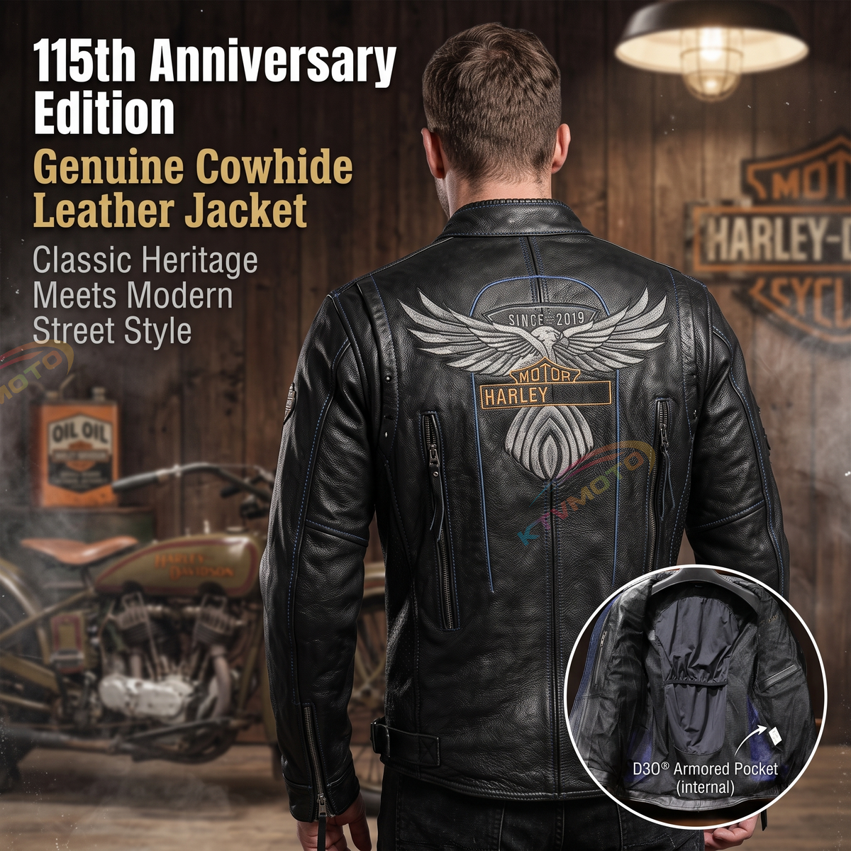 Harley 115th Anniversary Genuine Leather Jacket-A16