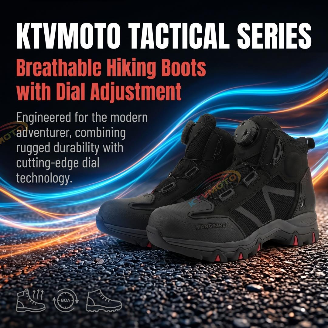 Breathable Motorcycle and Hiking Boots with Dial Closure-K39