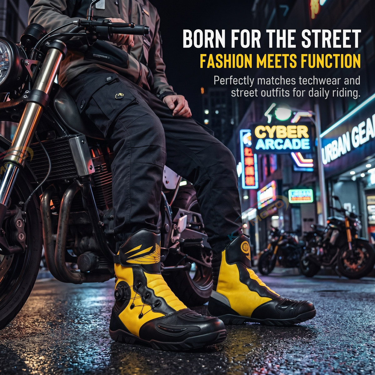 High-top motorcycle riding boots-K134