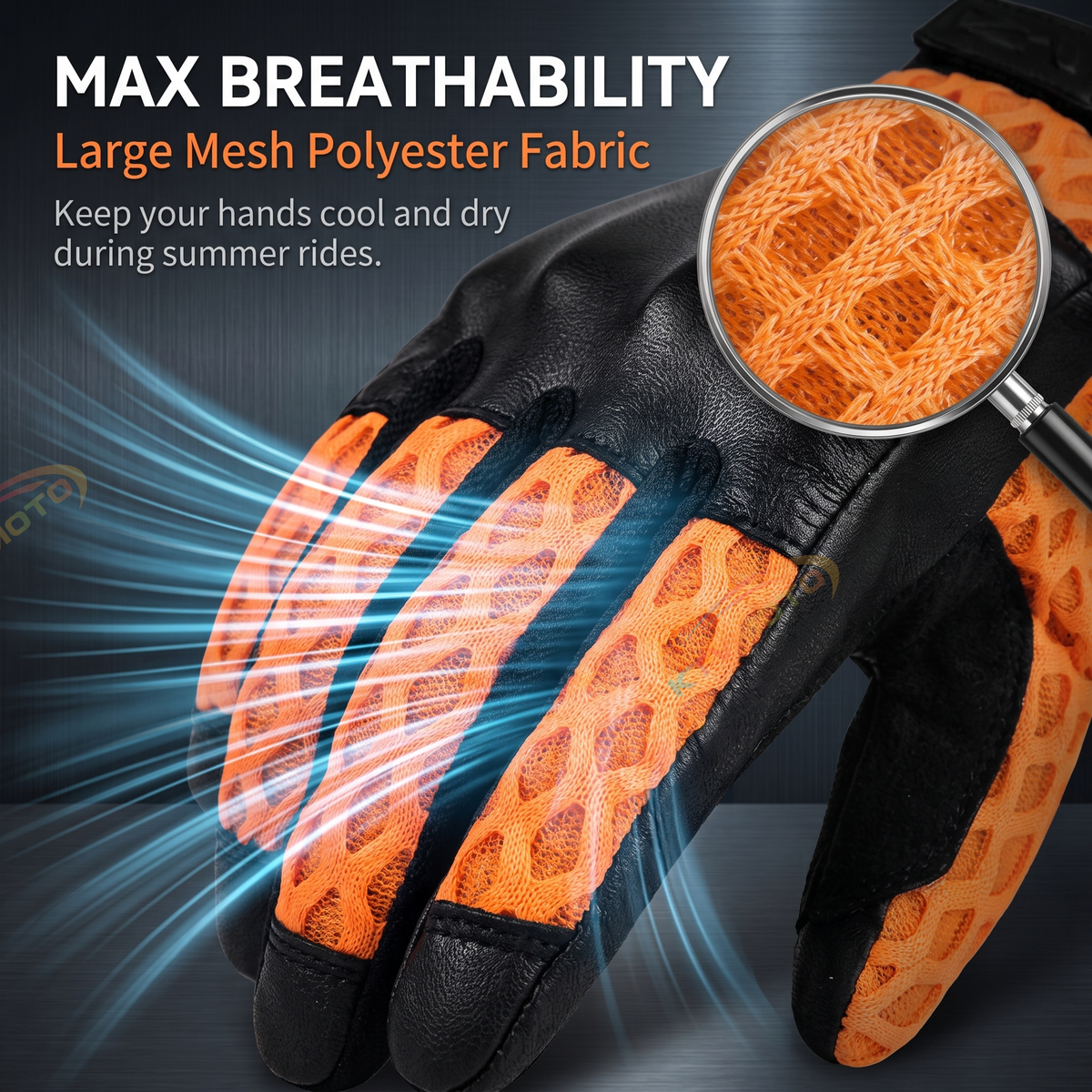 Motorcycle riding gloves with large mesh-G76