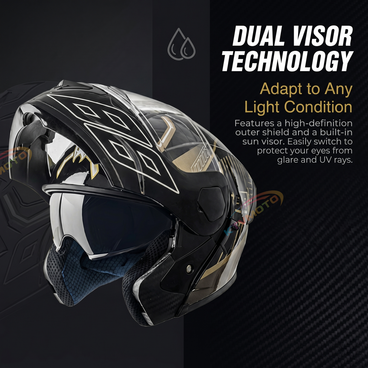 Modular Motorcycle Helmet with Dual Visor-I120