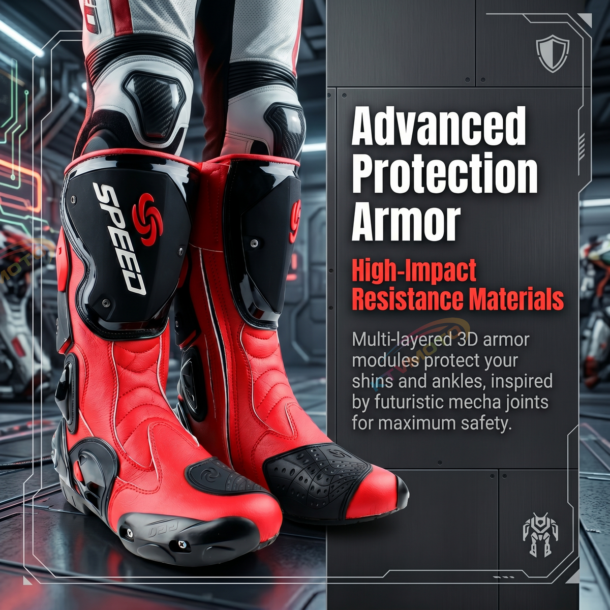 Professional Riding Motorcycle Protective Gear Shift Microfiber Leather Boots-K05