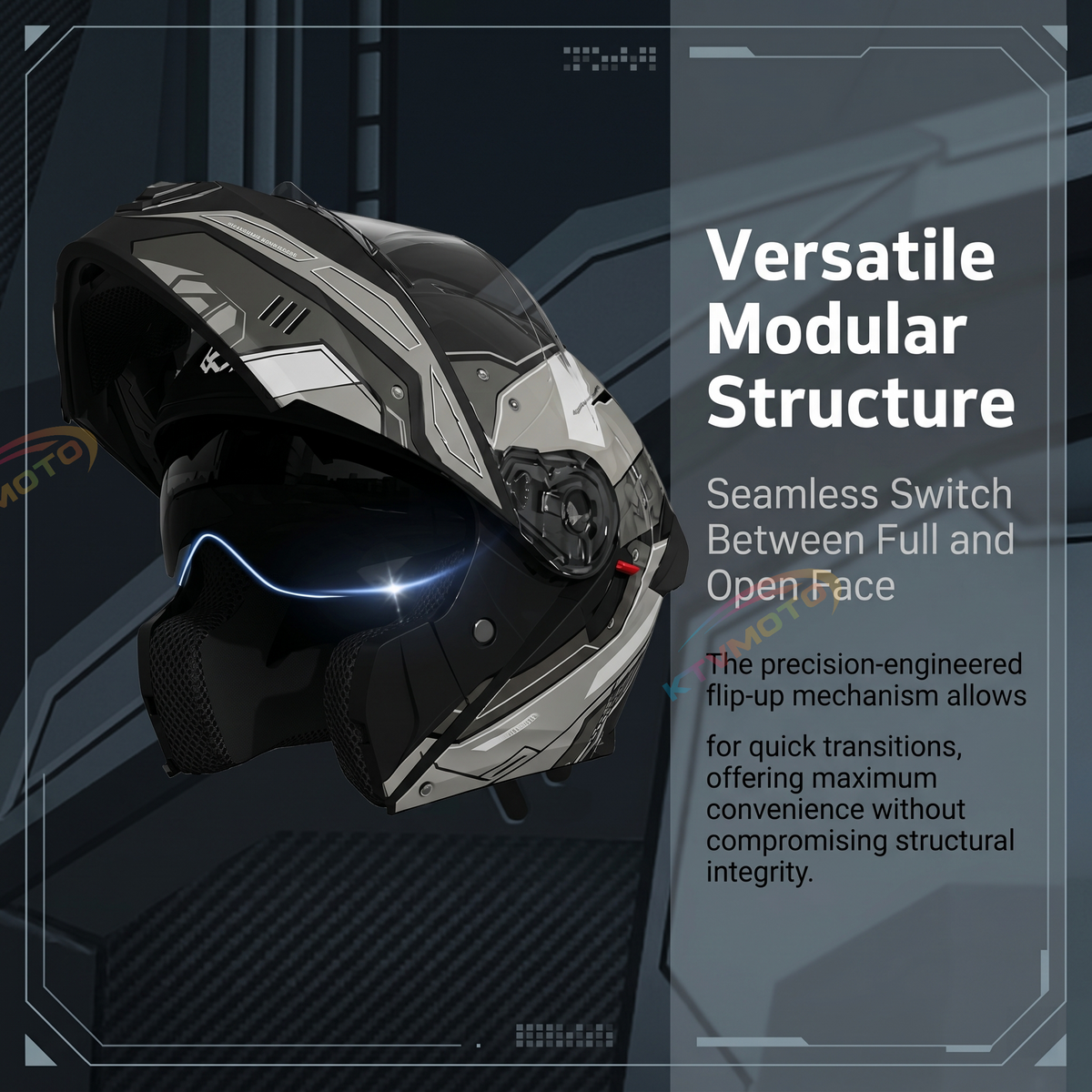 Graphic Modular Motorcycle Helmet Dual Visor-I123