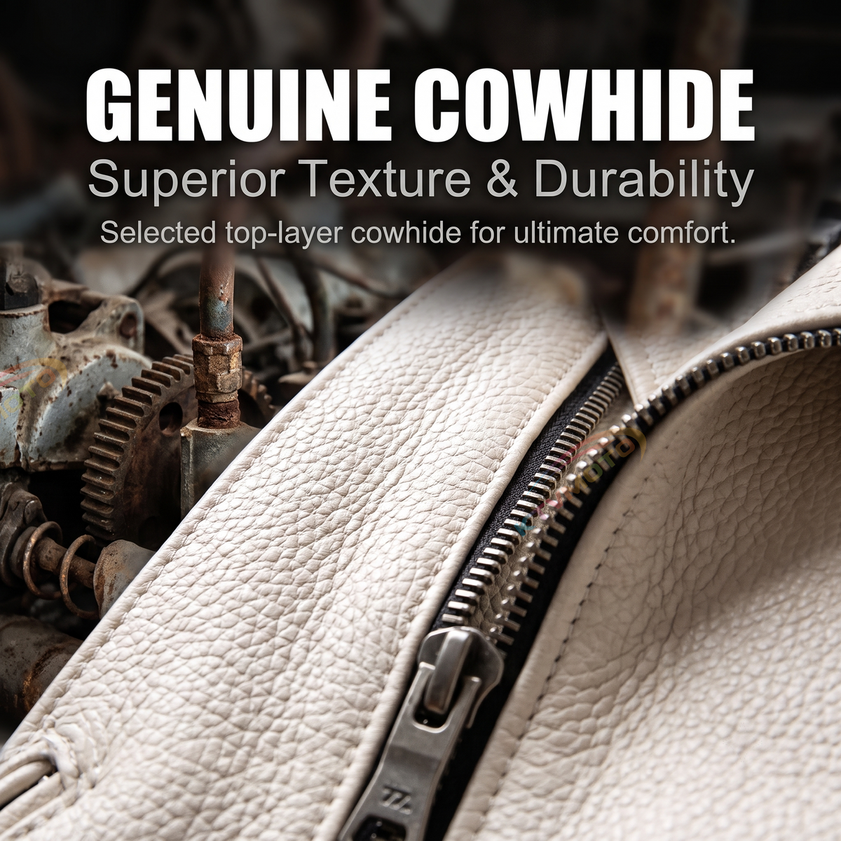 White casual genuine cowhide jacket-A28