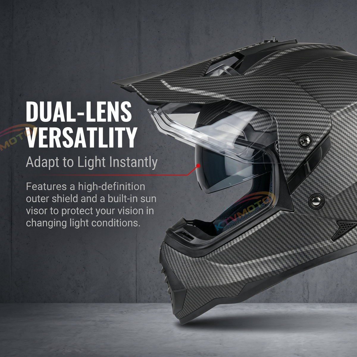 Dual-lens adventure motocross helmet-I63