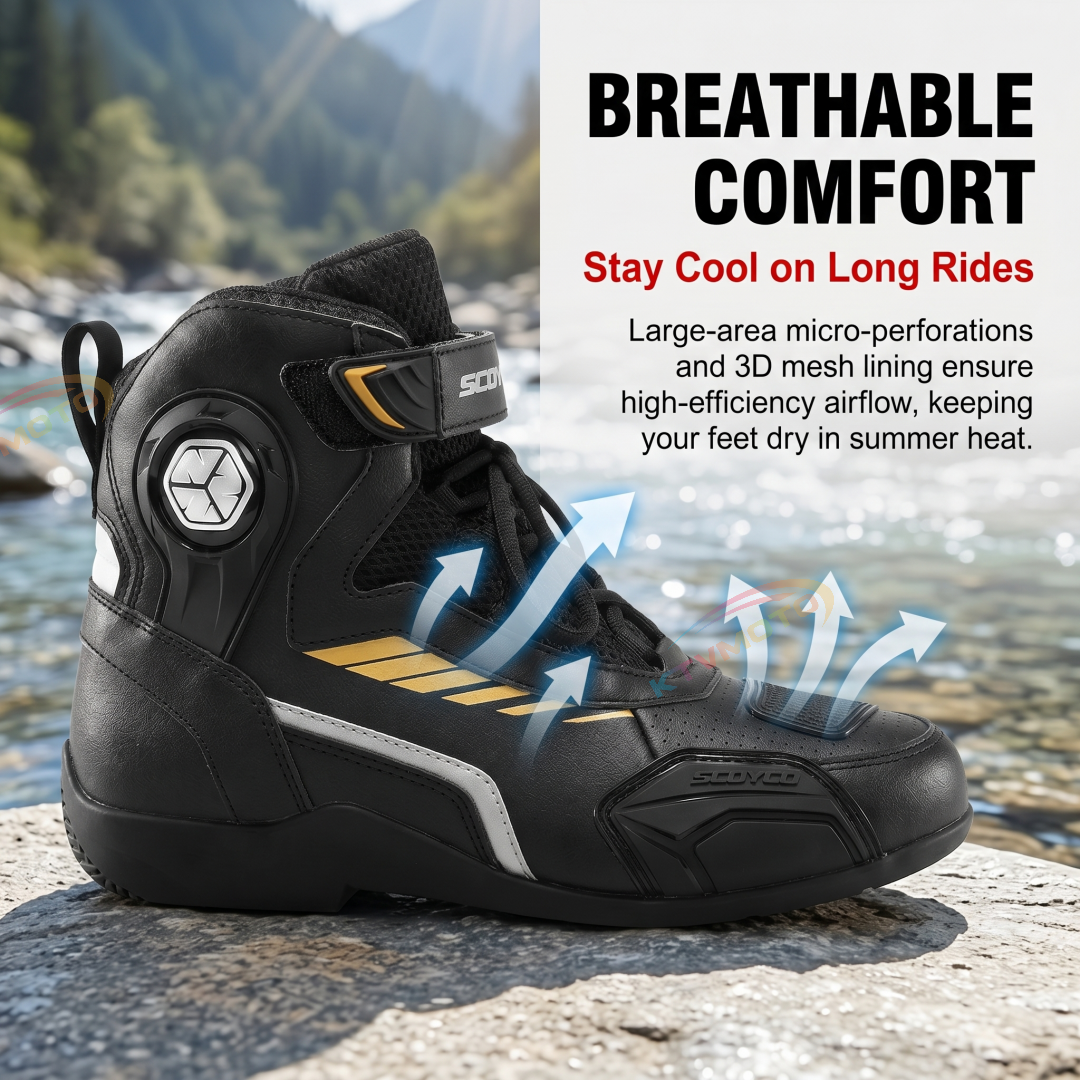 Professional wear-resistant motorcycle riding boots-K62