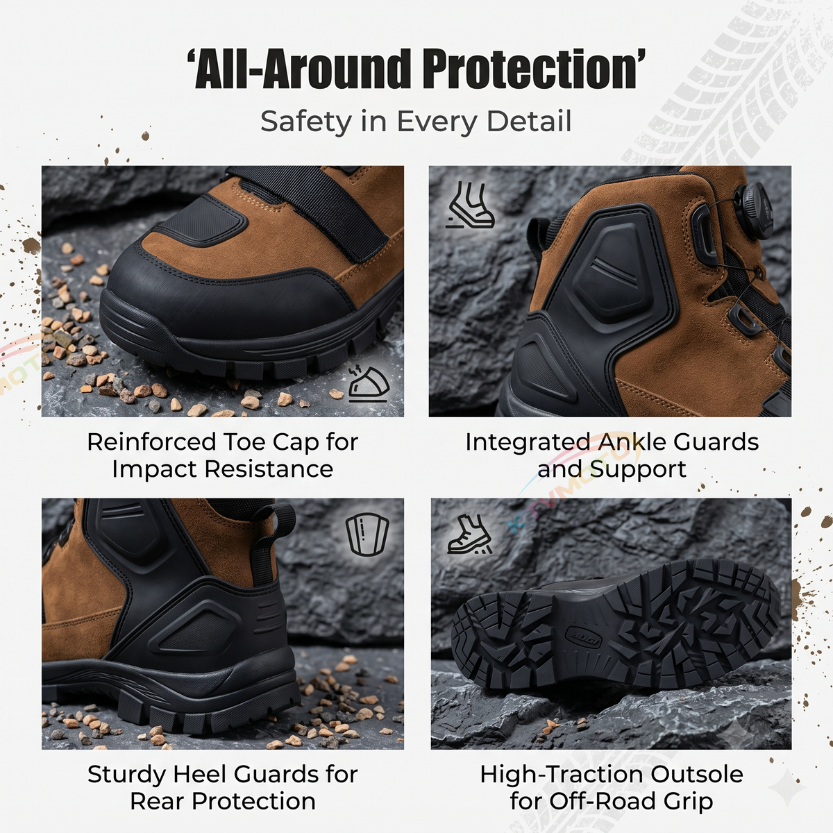 Leather Motorcycle Riding Boots-K100