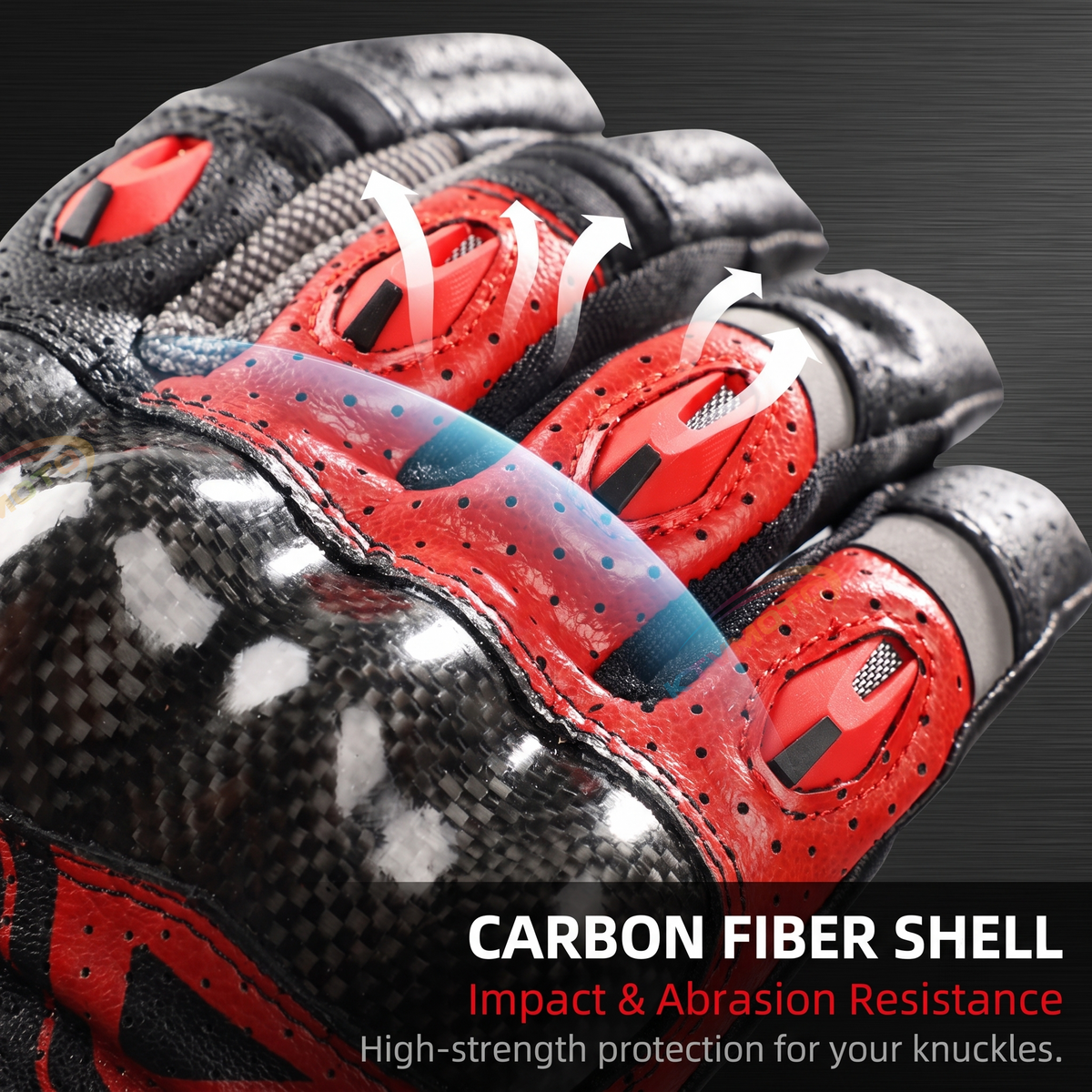 Motorcycle riding gloves made of carbon fiber and sheepskin-G77