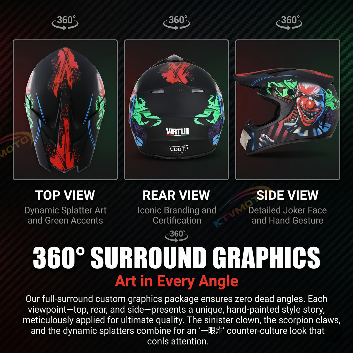 Full-face graffiti-style motocross helmet-I84