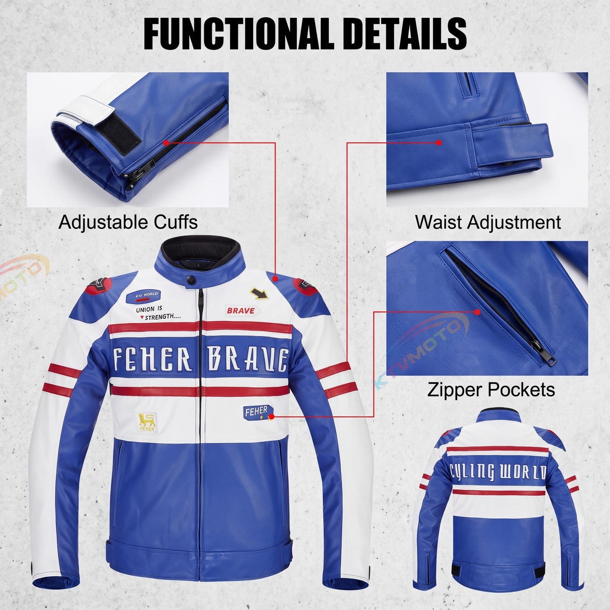 CE Motorcycle riding clothes and leather jacket-J71