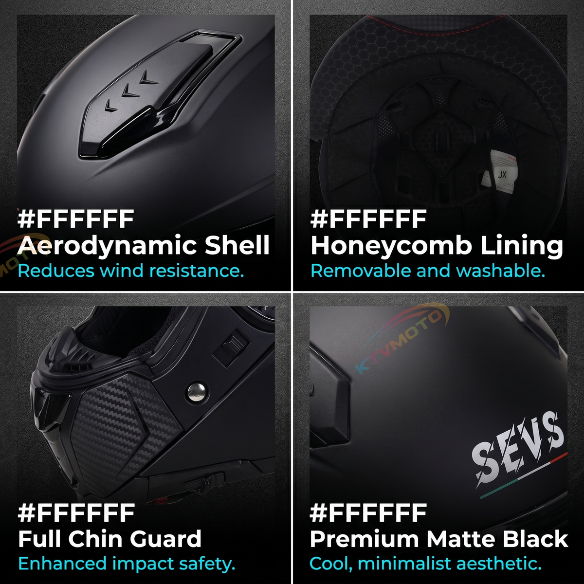 Flip-Up Modular Motorcycle Helmet — Dual Visors-I88