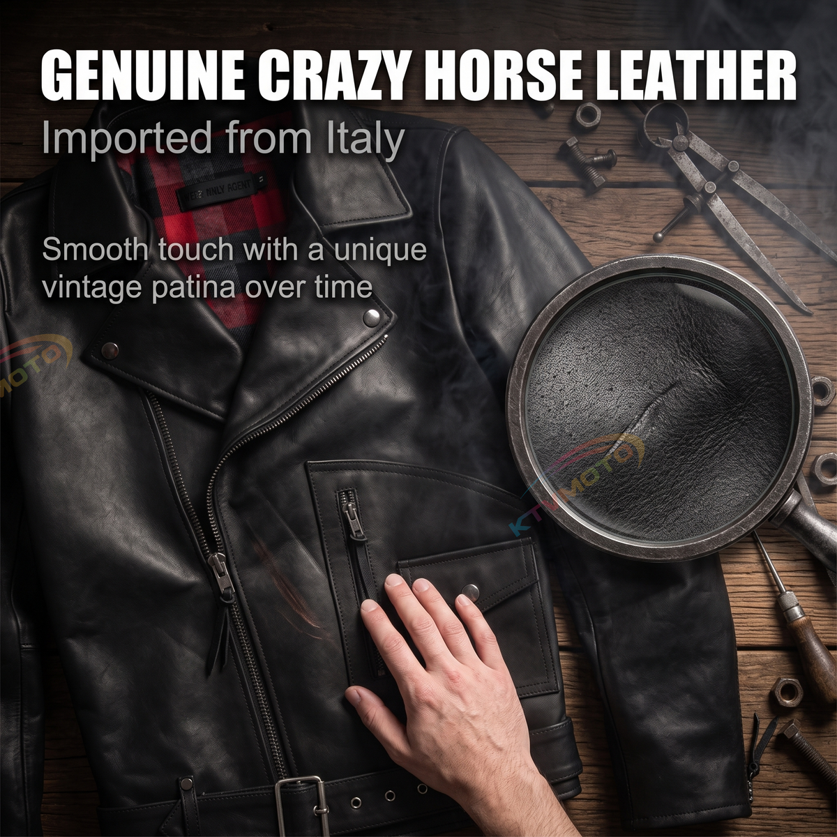 HARLEY ANGEL motorcycle genuine cowhide leather jacket-A27