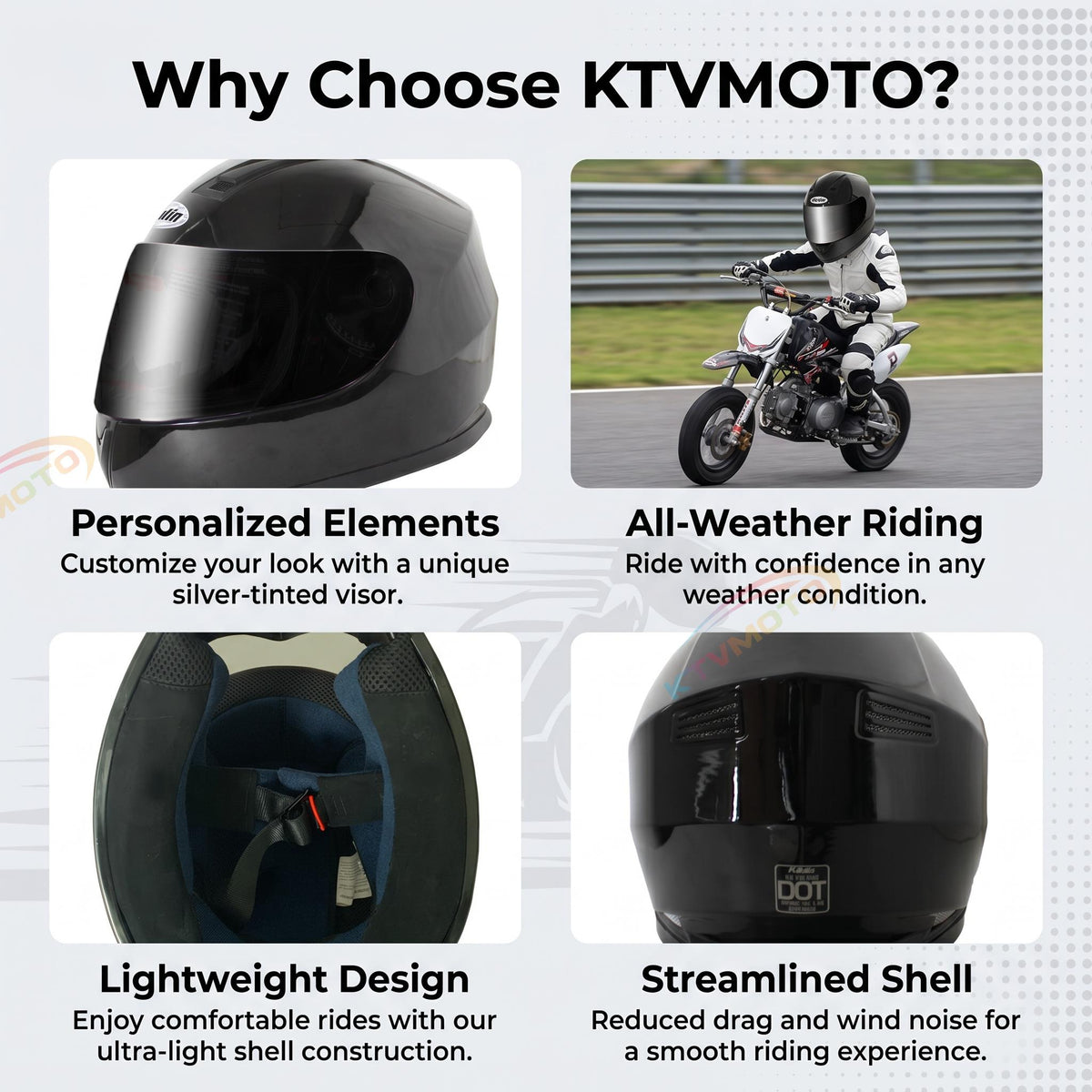 Children's full-face helmet street bike equipment-I75
