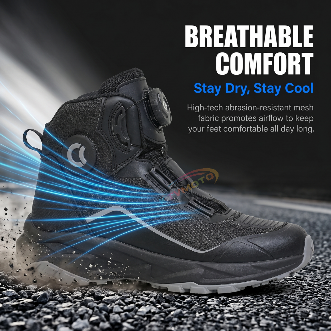 Waterproof motorcycle boots with a dial closure system-K33