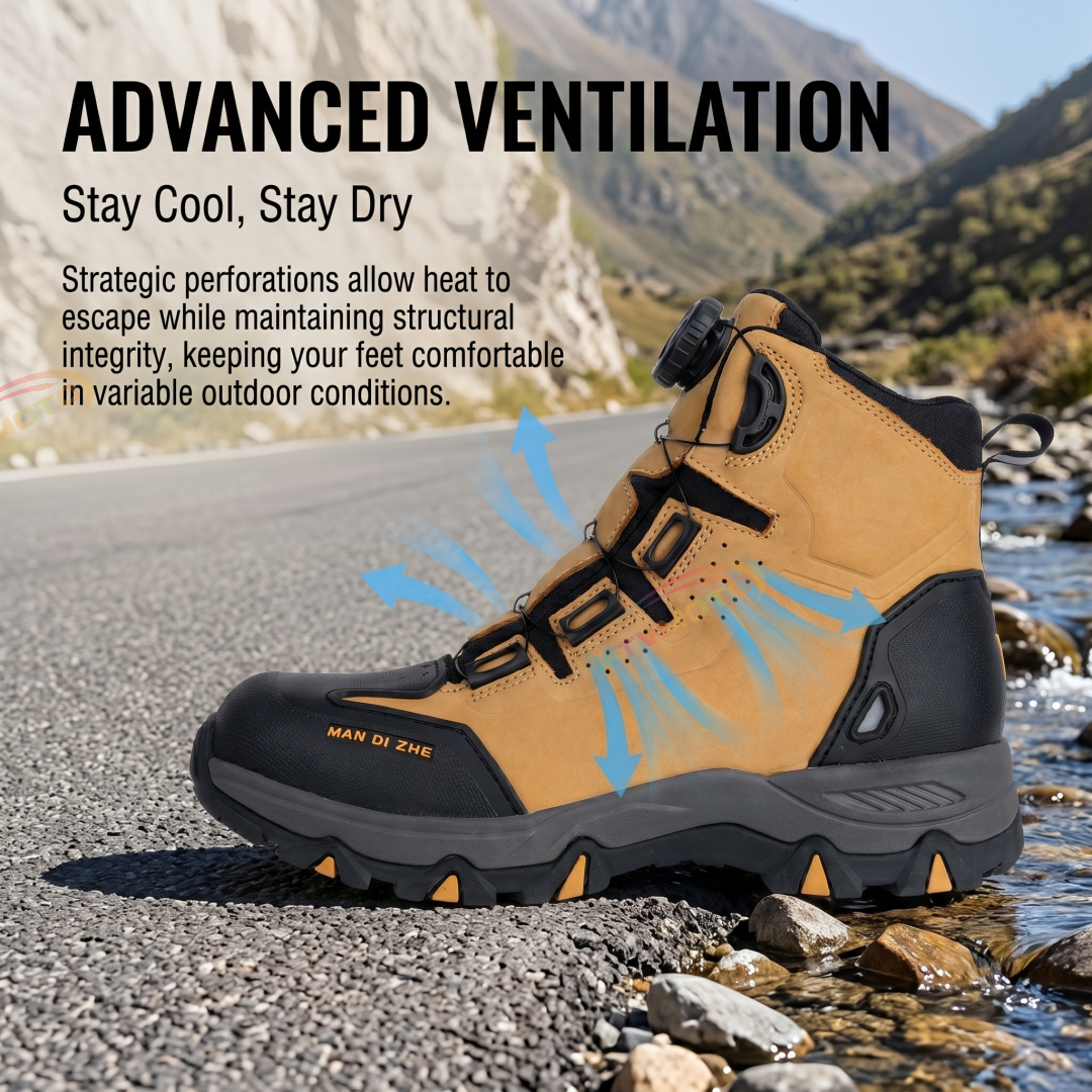 Motorcycle boots equipped with a dial adjustment system-K35