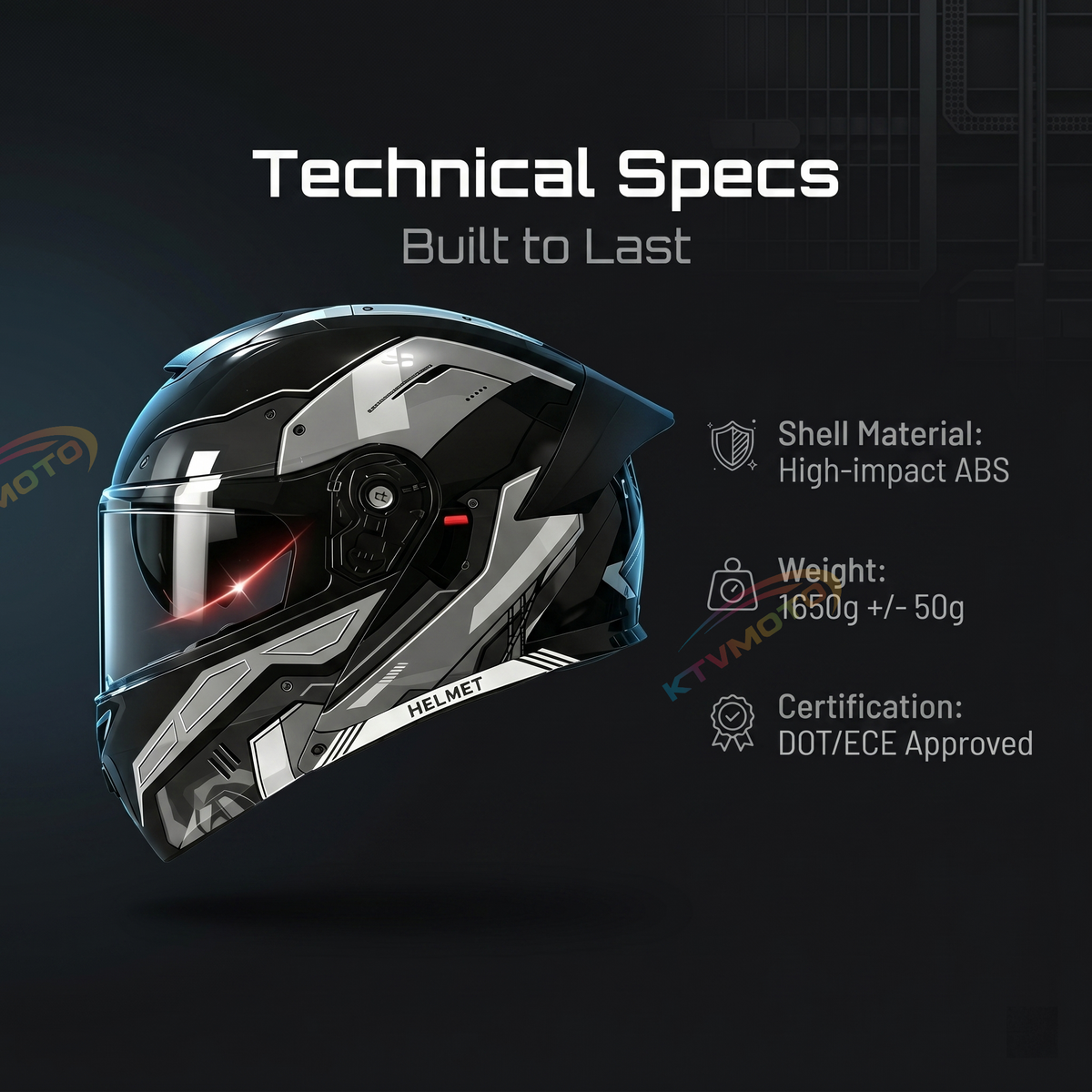Graphic Modular Motorcycle Helmet Dual Visor-I123