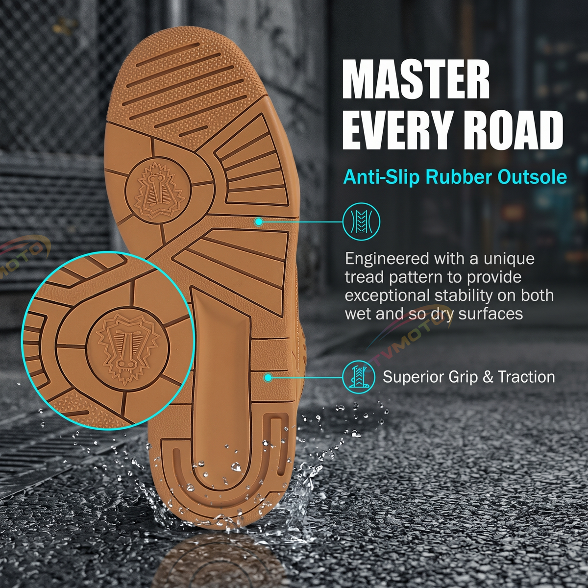 Leather motorcycle riding shoes-K77