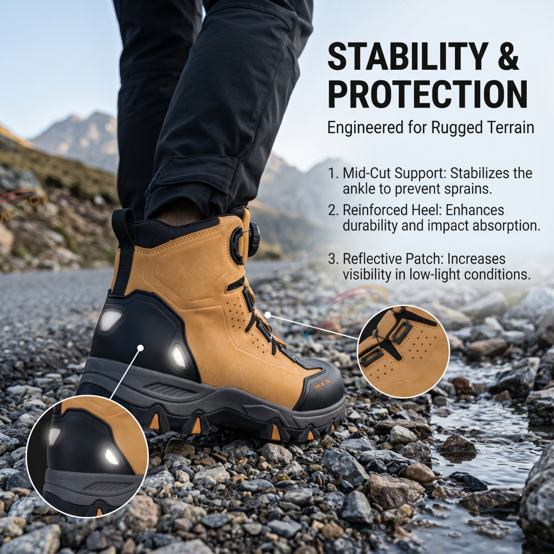 Motorcycle boots equipped with a dial adjustment system-K35
