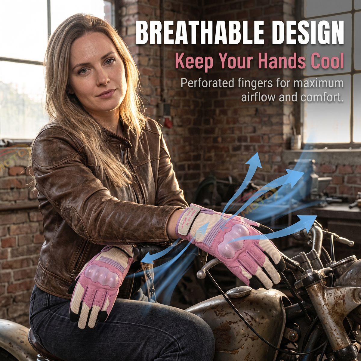 Retro motorcycle glove touchscreen-G75