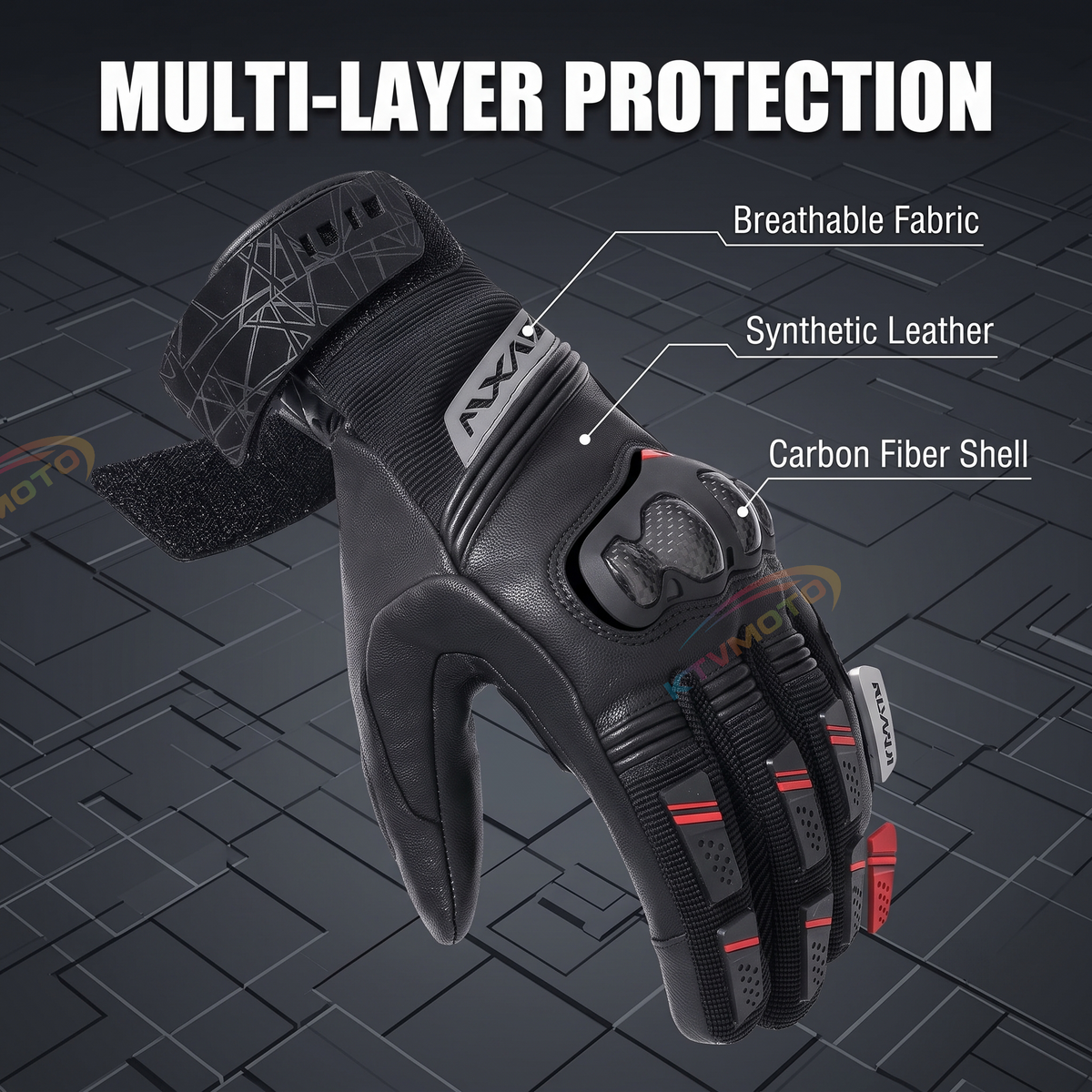 Motorcycle gloves with carbon fiber touchscreen thickened-G80