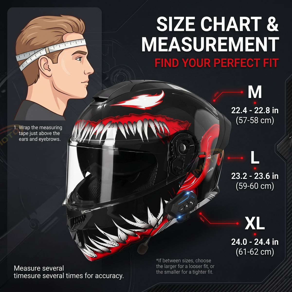 Bluetooth flip-top motorcycle helmet-I104