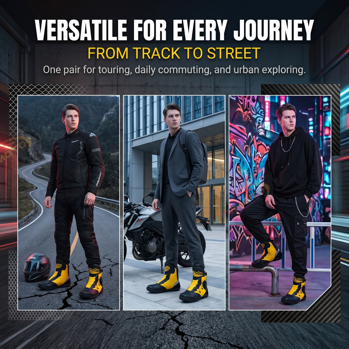 High-top motorcycle riding boots-K134